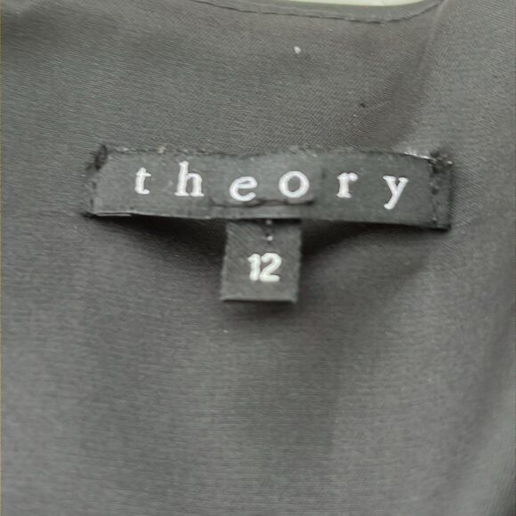 Theory Color Block Sleeveless Satin Shift Dress Size 12 - Picture 5 of 6